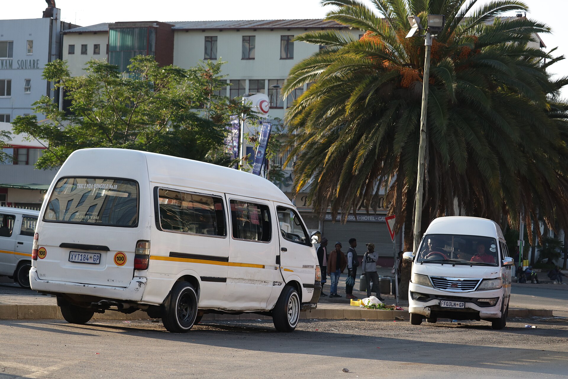 Minibus taxis waiting for passengers at a Johannesburg rank